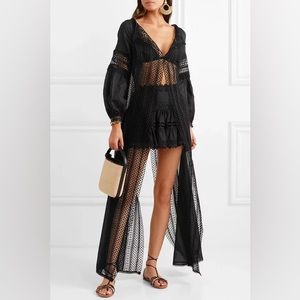 Charo Ruiz Ibiza “Indira” Black Maxi Cover Up SZ S